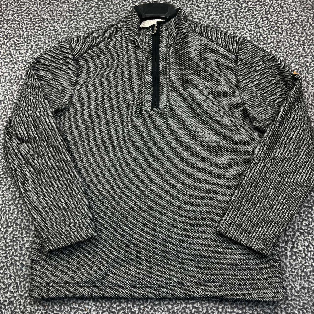 Orvis‎ Sweater Men Medium Gray Sherpa Lined Fleece Pullover 1/4 Zip M